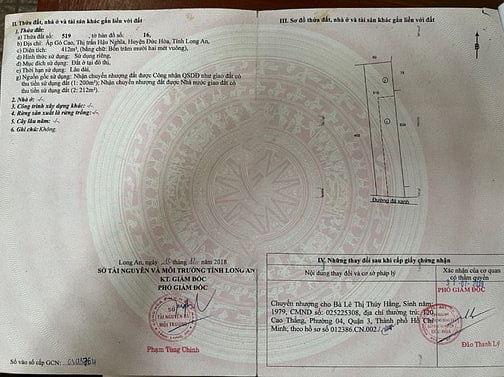 Cần bán gấp đất Đường Châu Văn Liêm, Thị trấn Hậu Nghĩa, Huyện Đức Hoà, Long An