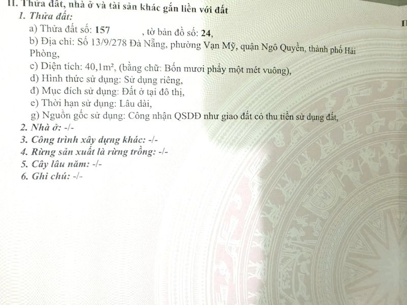 Bán nhà số 13/9/278 Đà Nẵng, Vạn Mỹ, Ngô Quyền, Hải Phòng — ảnh 3