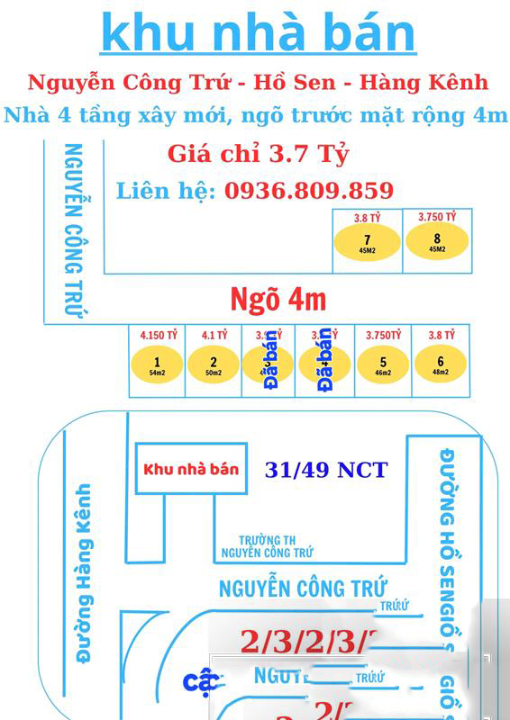 Bán nhà số 31/49 Nguyễn Công Trứ, Hàng Kênh, Lê Chân, Hải Phòng