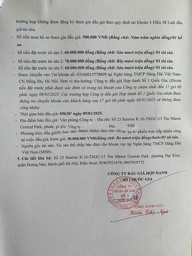 CÔNG TY ĐẤU GIÁ HỢP DANH SỐ 1 QUỐC GIA THÔNG BÁO BÁN ĐÂU GIÁ TÀI SẢN