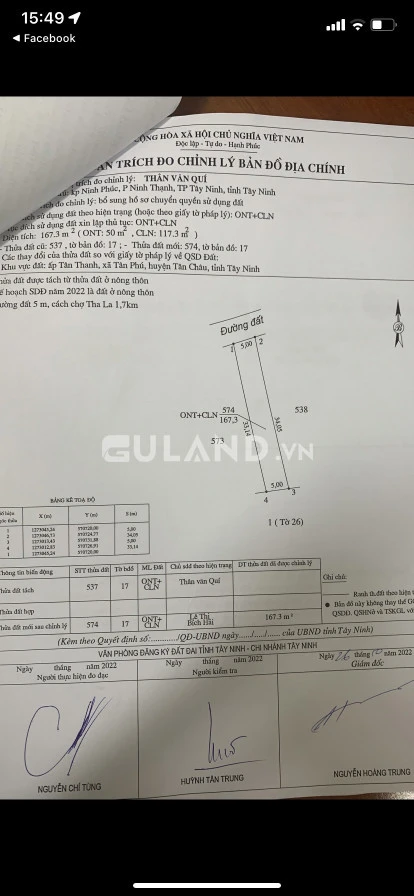 Bán đất thổ cư 167.3m² , giá 550 triệu tại, Xã Tân Phú, Huyện Tân Châu, Tây Ninh — ảnh 3