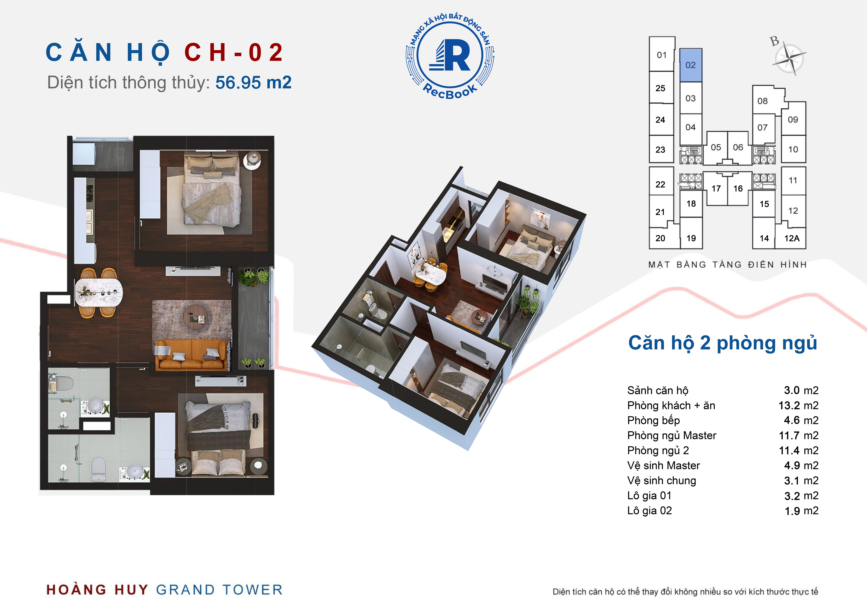 Hoàng Huy Grand Tower — Mặt bằng căn hộ chi tiết — ảnh 2