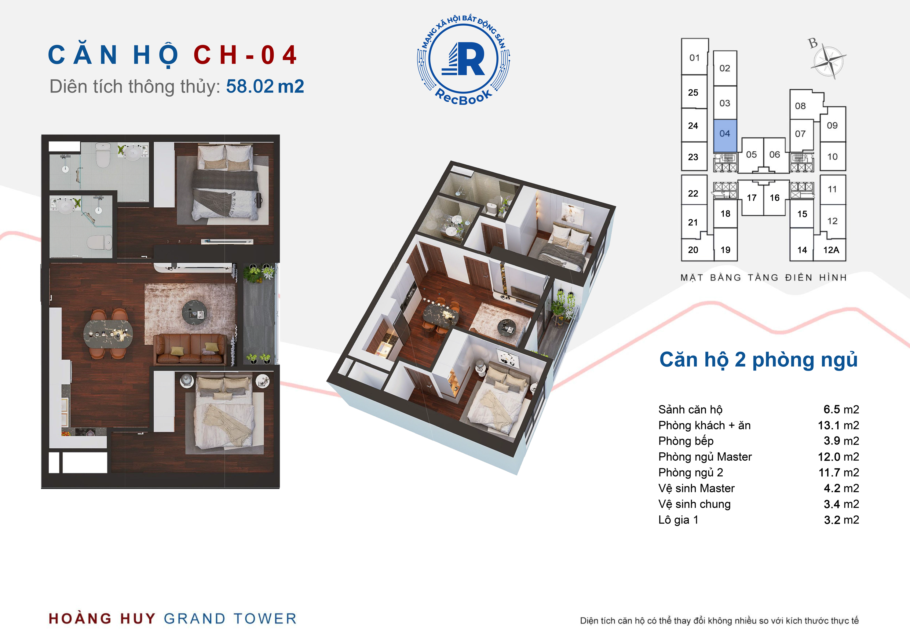 Hoàng Huy Grand Tower — Mặt bằng căn hộ chi tiết — ảnh 5