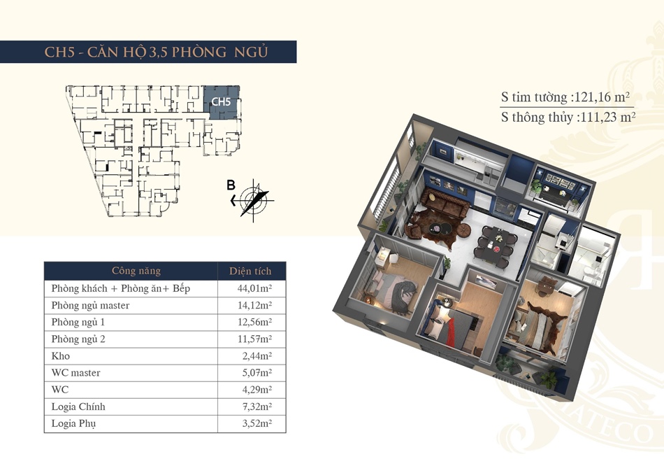 Hateco Laroma — Thiết kế căn hộ điển hình — ảnh 5