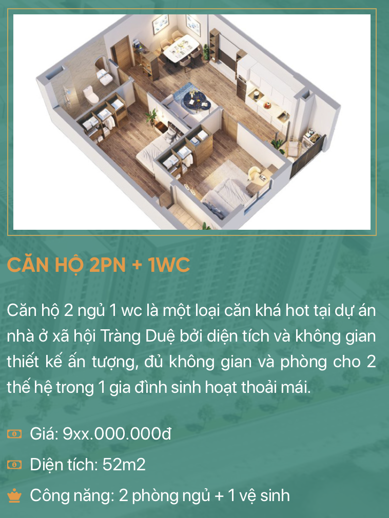 Nhà ở xã hội EverGreen Tràng Duệ — Mẫu thiết kế căn hộ điển hình — ảnh 3