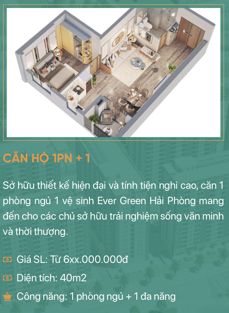 Nhà ở xã hội EverGreen Tràng Duệ — Mẫu thiết kế căn hộ điển hình — ảnh 2