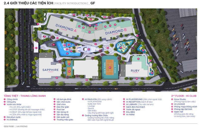 Gem Park (Sở Dầu, Hồng Bàng, Hải Phòng) — *Mặt bằng tiện ích — ảnh 1