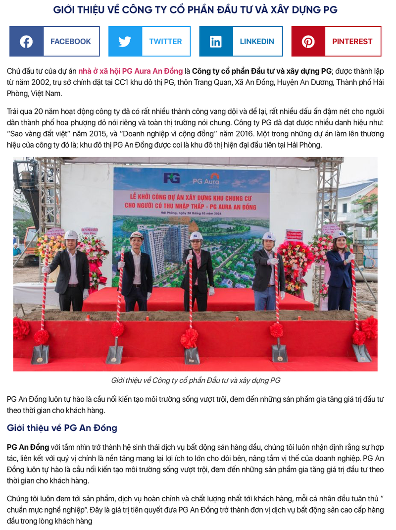 PG Aura An Đồng Hải Phòng — Giới thiệu chủ đầu tư — ảnh 2
