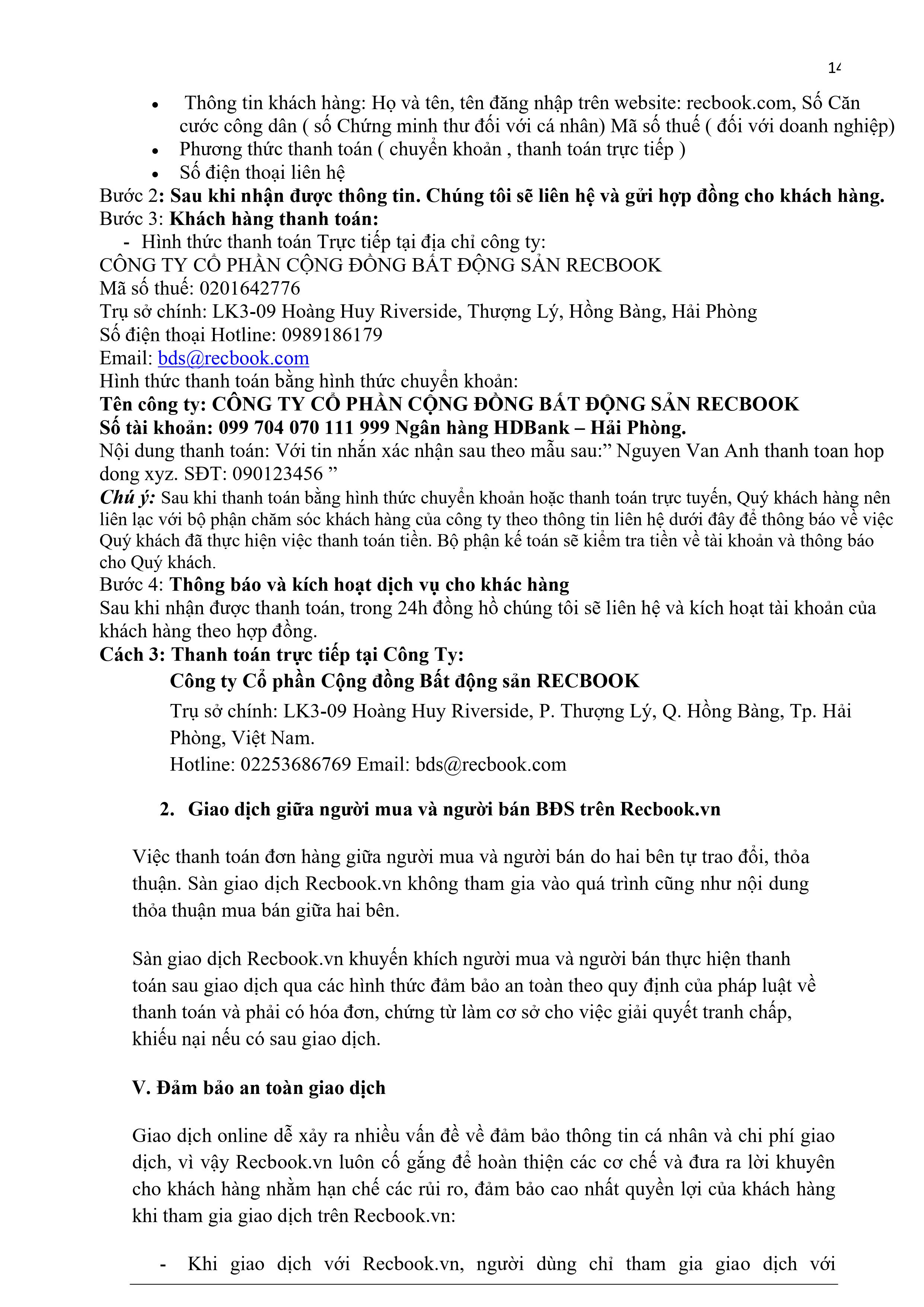 Quy chế hoạt động RecBook — trang 14