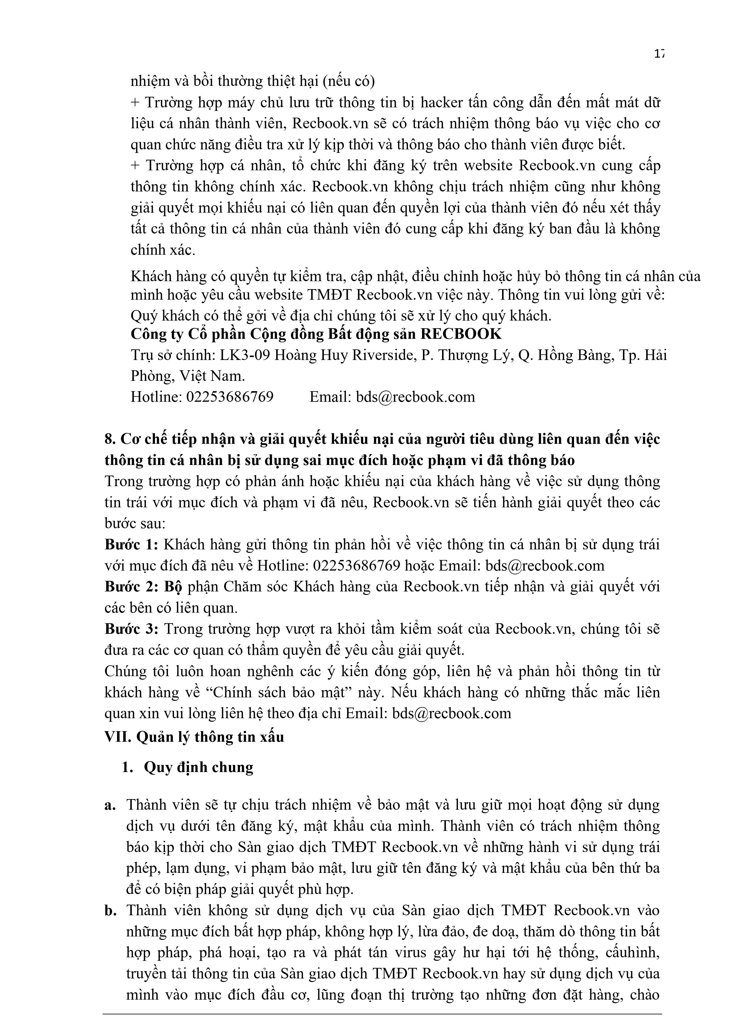 Quy chế hoạt động RecBook — trang 17