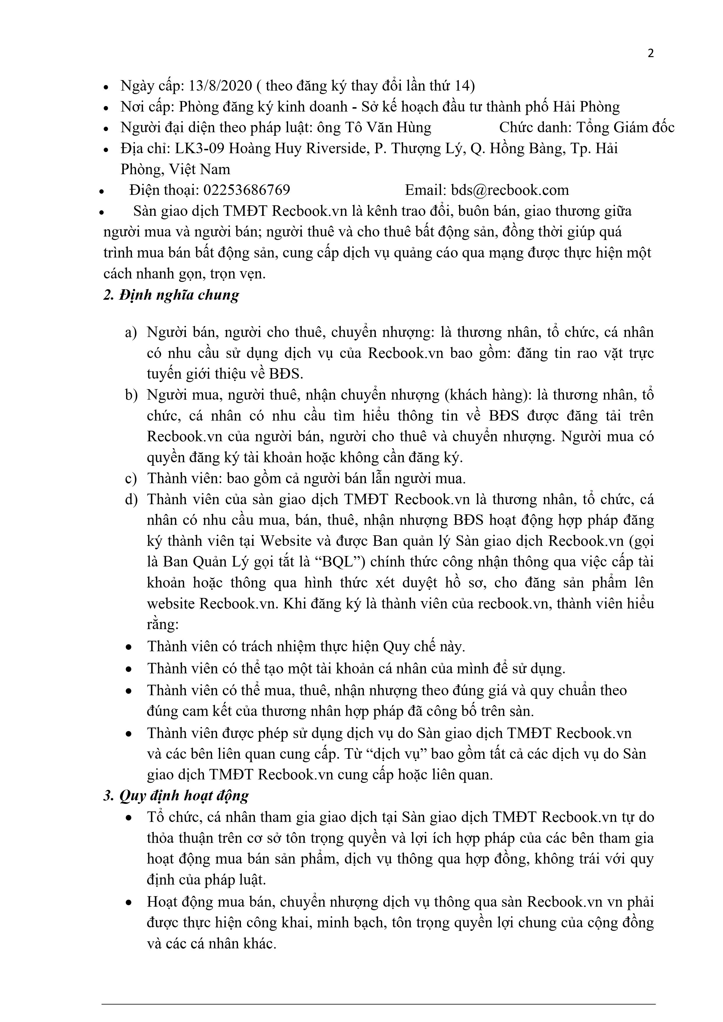 Quy chế hoạt động RecBook — trang 2